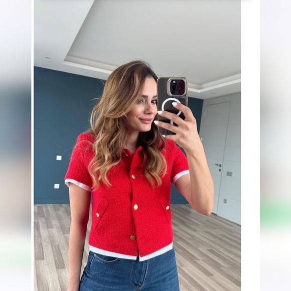 ZARA TEXTURED CROPPED JACKET ZW COLLECTION BNWT - Picture 1 of 7